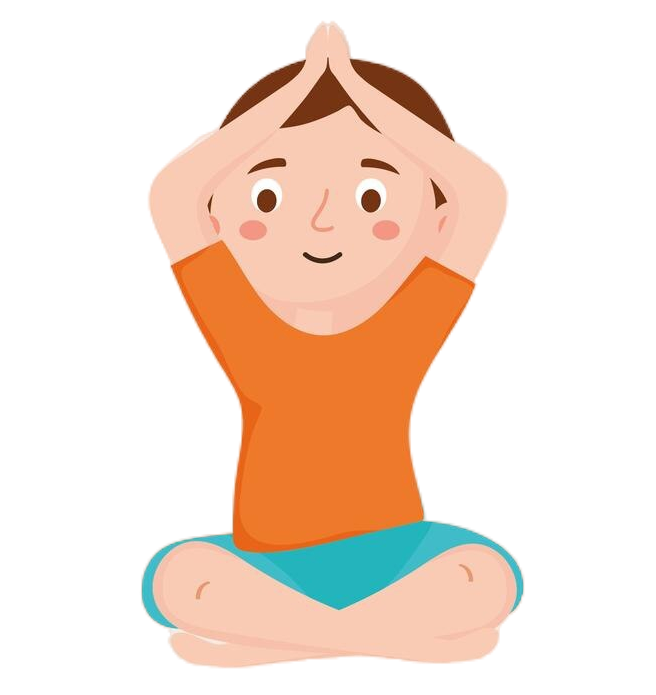 Jongen doet een yogahouding
